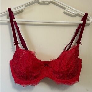 Victorias Secret Red Lace Bra